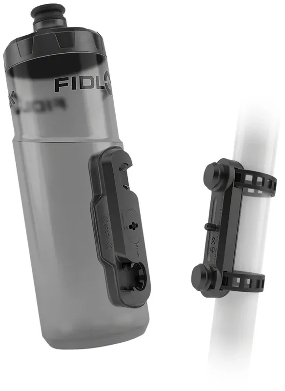 Fidlock TWIST Water Bottle Cage Set – Universal Base Mount, Strap-On, 600ml, Smoke