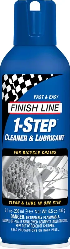 Finish Line 1-Step Cleaner and Bike Chain Lube – 8oz, Aerosol
