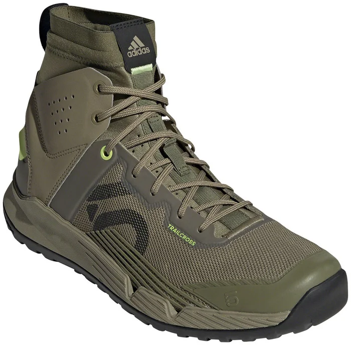 Five Ten Trailcross Mid Pro Flat Shoes – Mens Orbit Green/Core BLK/Pulse Lime 12