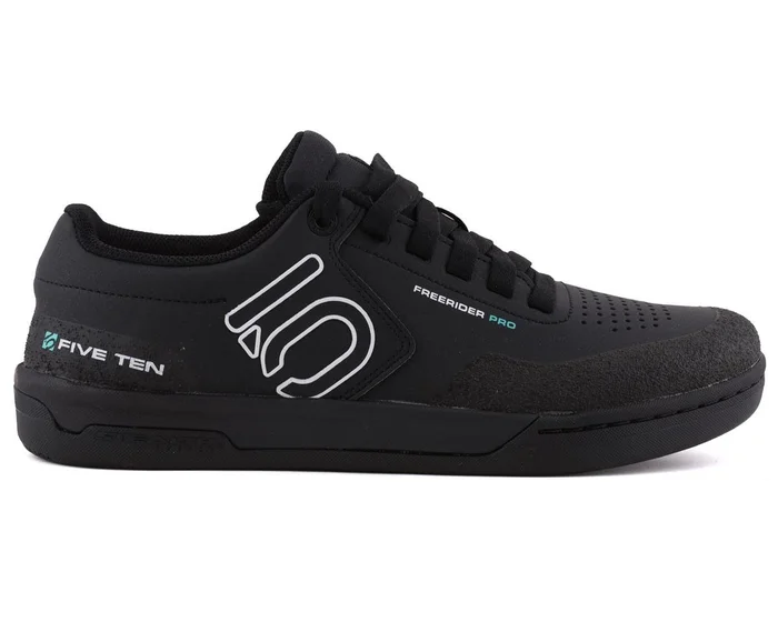Five Ten Women’s Freerider Pro Flat Pedal Shoe (Core Black/Crystal White/Acid Mint) (5)