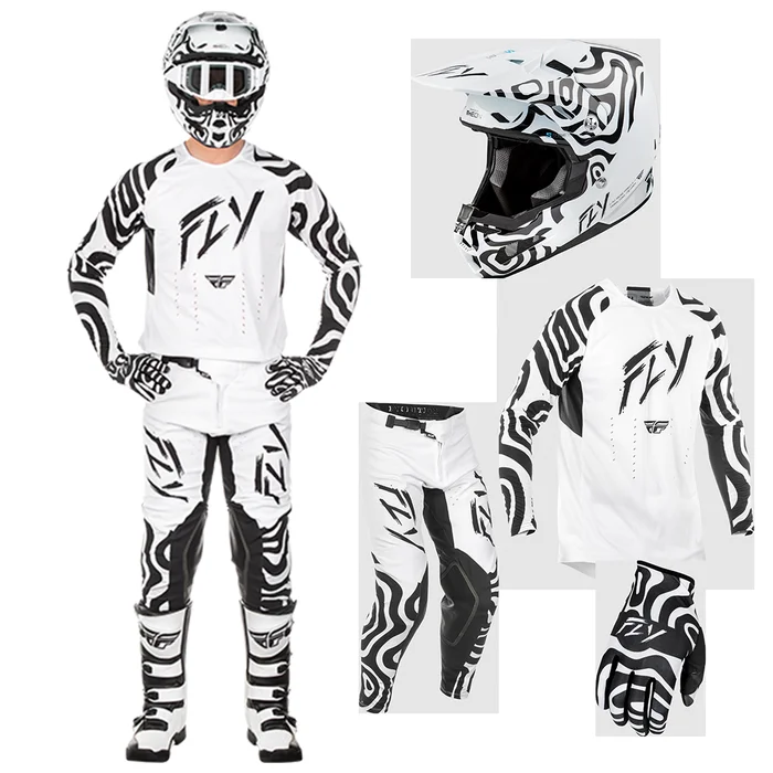 Fly Racing Abyss White & Black Gear Set – Bundle & Save