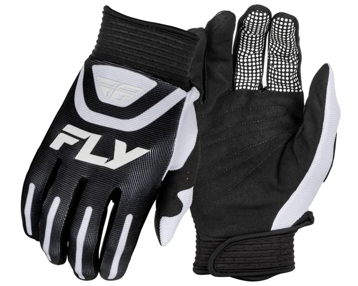Fly Racing F-16 Long Finger Gloves (Black/White) (2XL)
