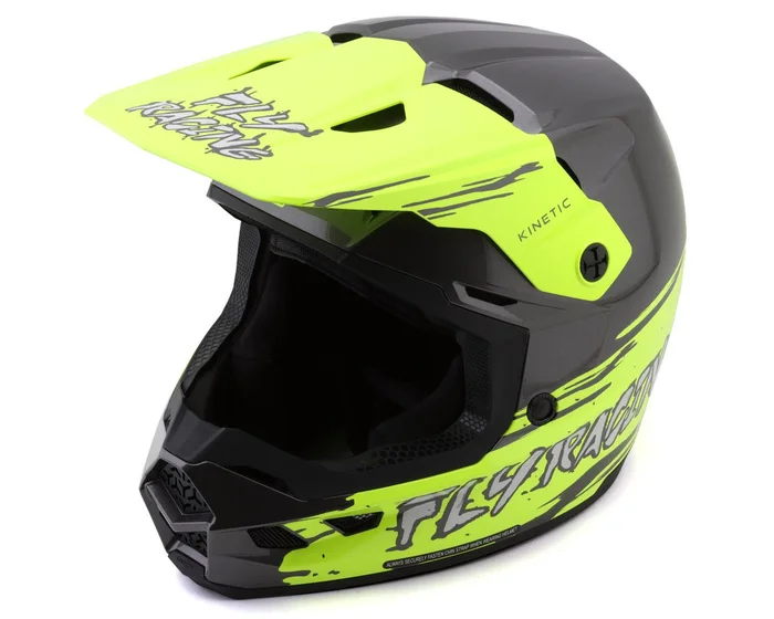 Fly Racing Youth Kinetic Surge Helmet (Grey/Hi-Vis) (Youth M)