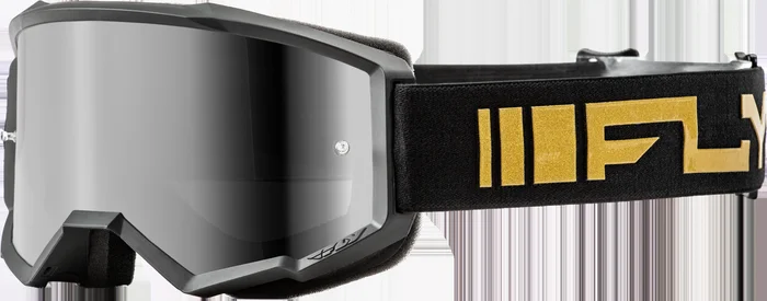 Fly Racing Zone Goggle Black/Gold W/ Silver Mirror/Smoke Lens