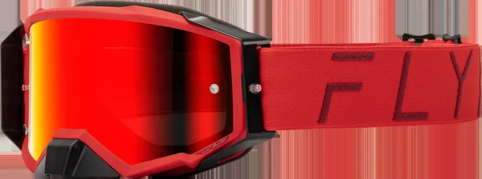 Fly Racing Zone Pro Goggle Red W/ Red Mirror/Smoke Lens