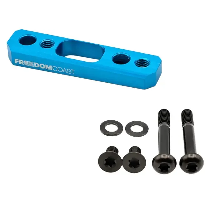 Freedom Coast Flat Mount Brake Adapter, Rear, 22mm Bolts, +20, Blue