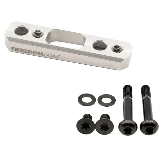 Freedom Coast Flat Mount Brake Adapter, Rear, 27mm Bolts,+20, Silver