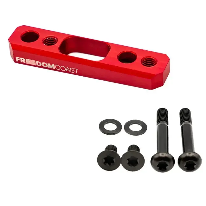 Freedom Coast Flat Mount Brake Adapter, Rear, 32mm Bolts, +20, Red