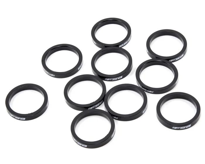 FSA PolyCarbonate Headset Spacers (Black) (1-1/8″) (10) (5mm)