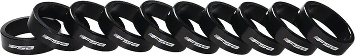 Full Speed Ahead Bag of 10 1-1/8″x10mm Headset Spacers Black Alloy with Logo