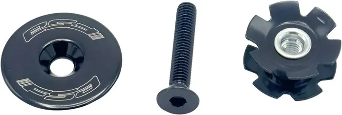 Full Speed Ahead Top Cap and Star-Nut Assembly – 1-1/8″, TH-874-1 Flat Top, Aluminum, Black