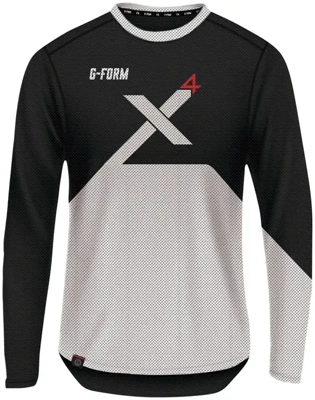 G-Form Pro-X4 Long Sleeve Bike Jersey – Black/White, X- Large