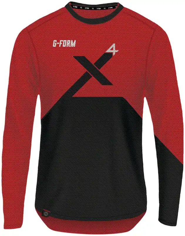 G-Form Pro-X4 Long Sleeve Bike Jersey – Red/Black, Small