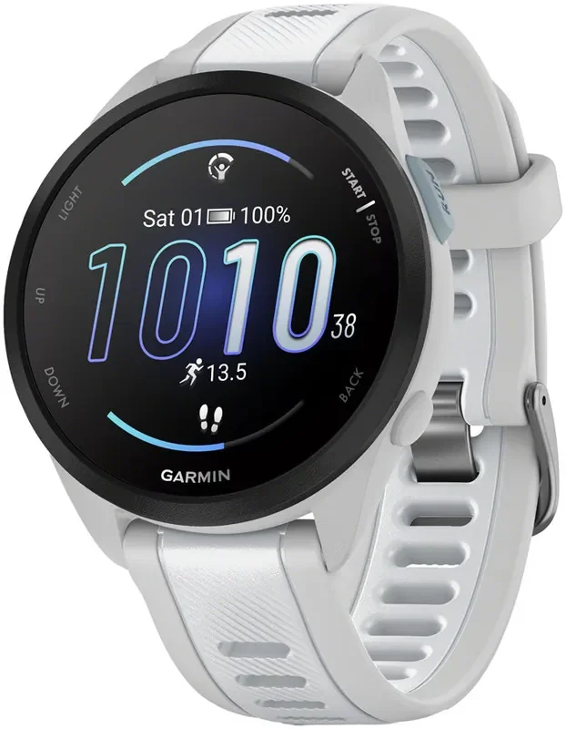 Garmin Forerunner 165 Running Watch – Mist Gray/Whitestone