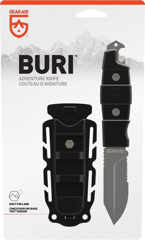 Gear Aid Buri Utility Knife Collection Multi-Functional Outdoor Knives with 420 Stainless Steel Blades, Compact Design, and Quick-Release Sheaths