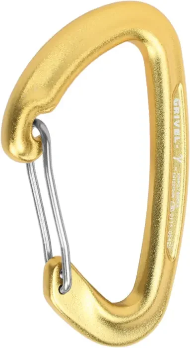 Grivel Gamma Wire Gate Carabiner – Anodized Gold, Single Pack