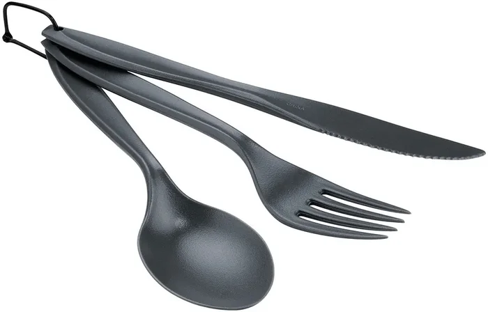 GSI 3-Piece BPA-Free Camping Cutlery Set Durable, Ring-Design Flatware with Spoon, Fork & Knife for Outdoor Cooking & Travel