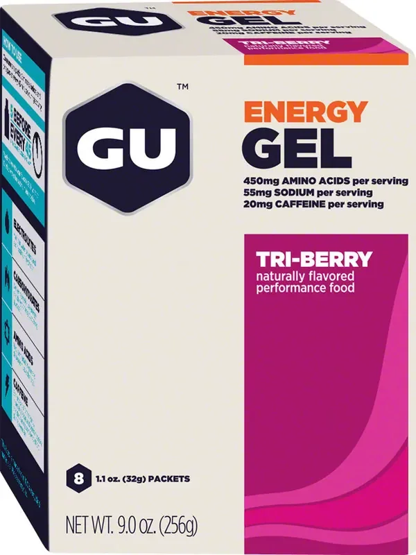 GU Energy Gel – Tri Berry, Box of 8