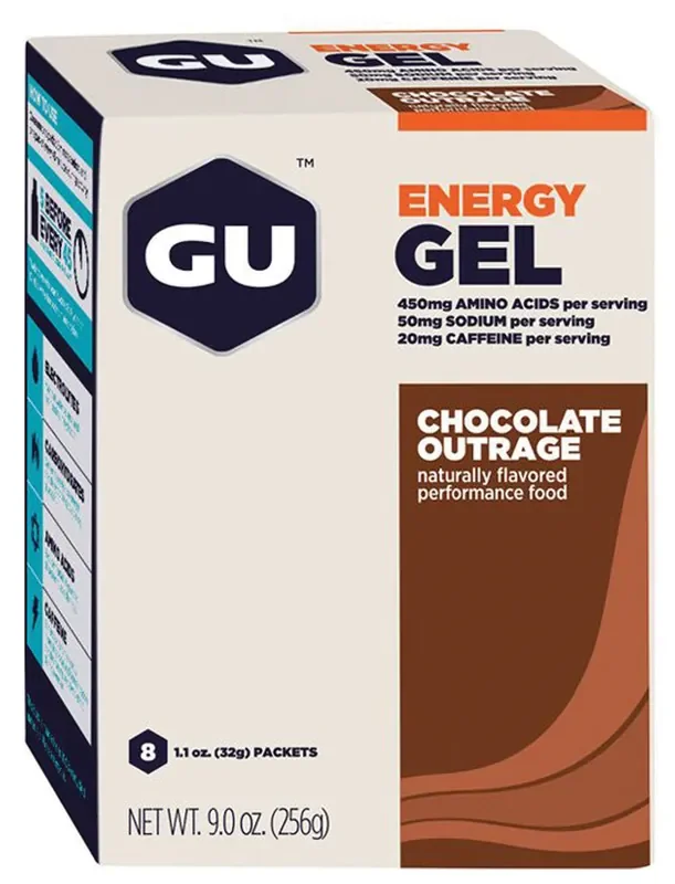 Gu Gu Gu Chocolate Outrage Energy Food – 8 Pack for Sustained Energy Boost