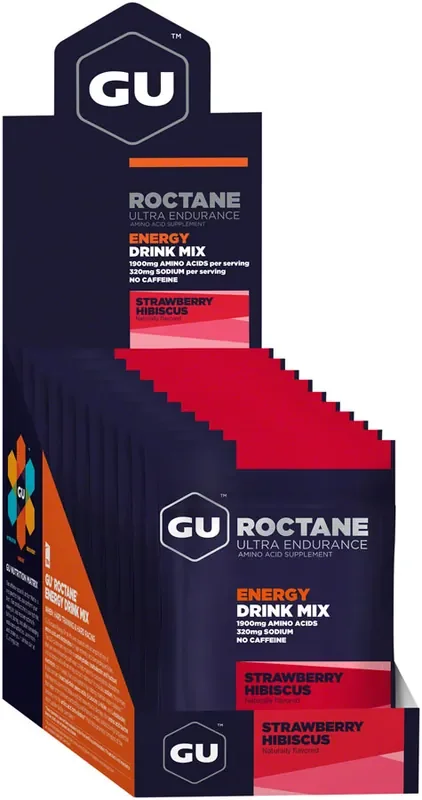 GU Roctane Energy Drink Mix – Strawberry Hibiscus, Box of 10