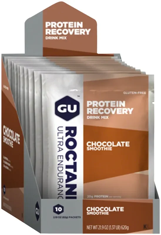 GU Roctane Recovery Drink Mix Chocolate Smoothie, 10 Pack