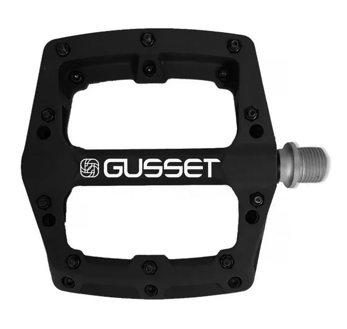 Gusset Slim Jim Nylon Pedals – Lightweight, Durable Composite Body, CNC CrMo Axle, Replaceable Pins, Low Profile Design, Available in Black & Orange