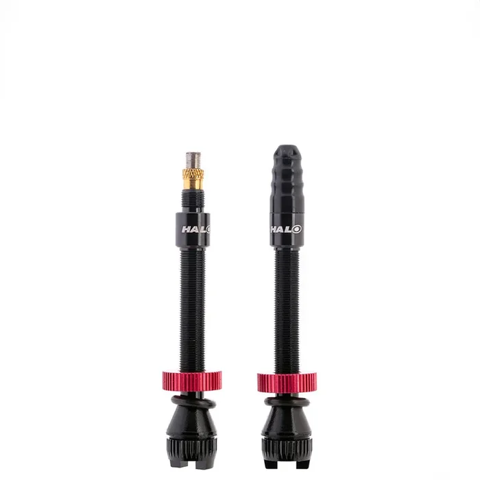 Halo Hi Flow Tubeless Presta Valves – 44mm, 60mm & 80mm Black, High-Airflow, No-Clog Internals, Sealant Injection, Lever Lock Compatibility