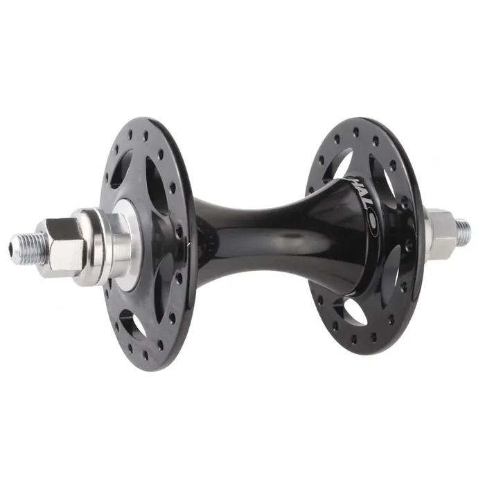 Halo Track Front Hub, 24h, Black