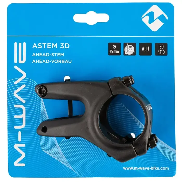 High-Performance Aluminum Astem Bike Stem – 35mm Clamp, 50mm Length, ±12° Offset, 1-1/8″ Steerer, Black Cycling Component