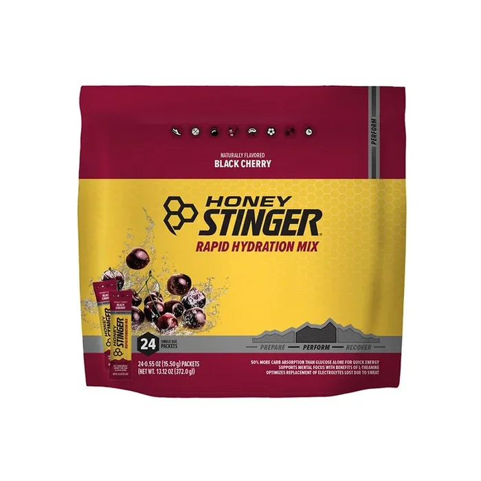 Honey Stinger Rapid Hydration, Perform, Drink Mix, Black Cherry, Individual Packs, 24 servings