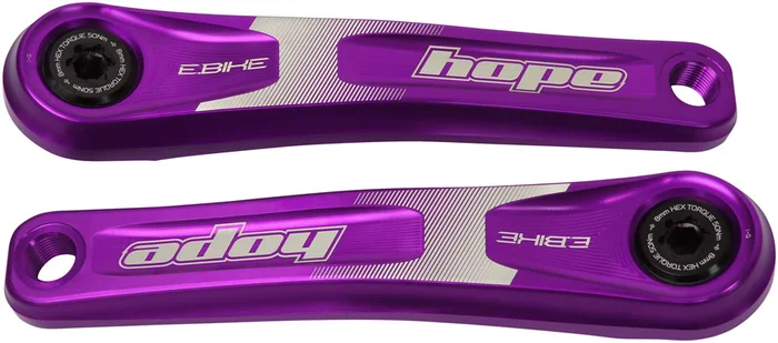Hope Ebike Crank Arm Set – 155mm ISIS Standard Offset Purple