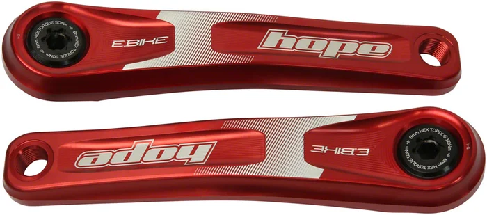 Hope Ebike Crank Arm Set – 155mm ISIS Standard Offset Red