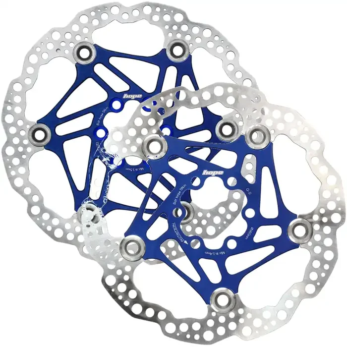 Hope Floating Disc Brake Rotors Bundle – 180mm & 160mm, 6-Bolt, Stainless Steel, Blue
