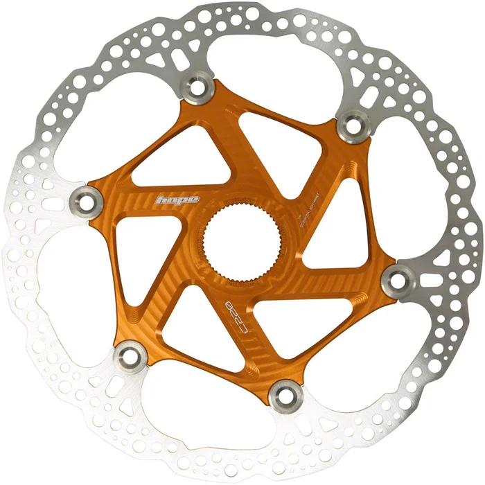 Hope MTB Floating Centre-Lock Disc Brake Rotor – 220mm Center-Lock Orange