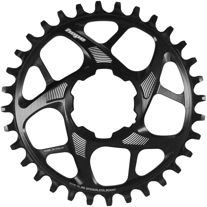 Hope Spiderless Retainer Chainring – 34t Boost Direct Mount R22 Black