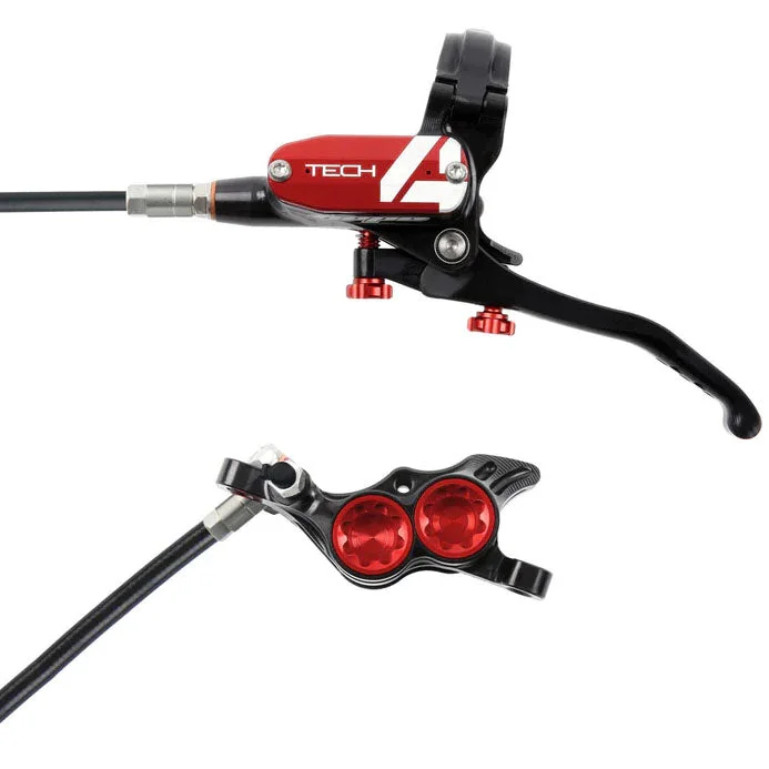 Hope Tech 4 E4 Disc Brake and Lever Set – Front Hydraulic Post Mount Red