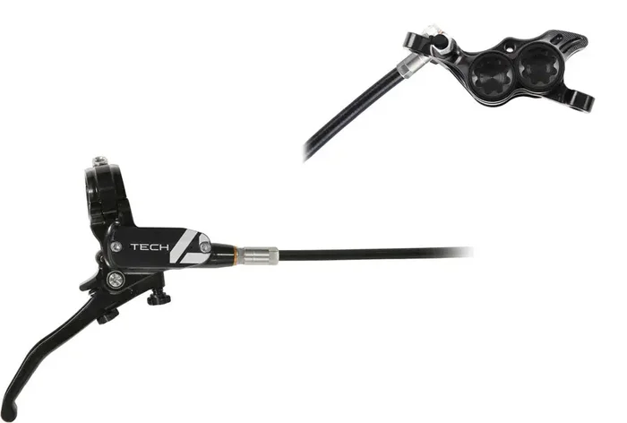 Hope Tech 4 E4 Disc Brake and Lever Set – Rear, Hydraulic, Post Mount, Black