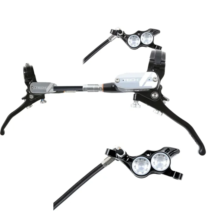 Hope Tech 4 E4 Hydraulic Disc Brake & Lever Set – Enduro Trail Performance, Post Mount, Silver