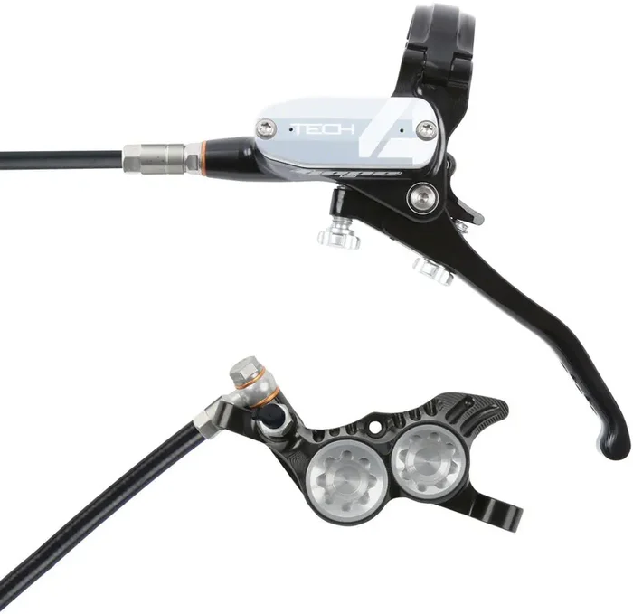 Hope Tech 4 V4 Disc Brake and Lever Set – Front, Hydraulic, Post Mount, Silver