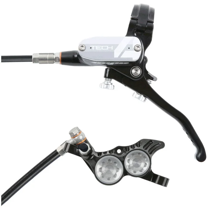 Hope Tech 4 V4 Disc Brake and Lever Set – Rear Hydraulic Post Mount Silver