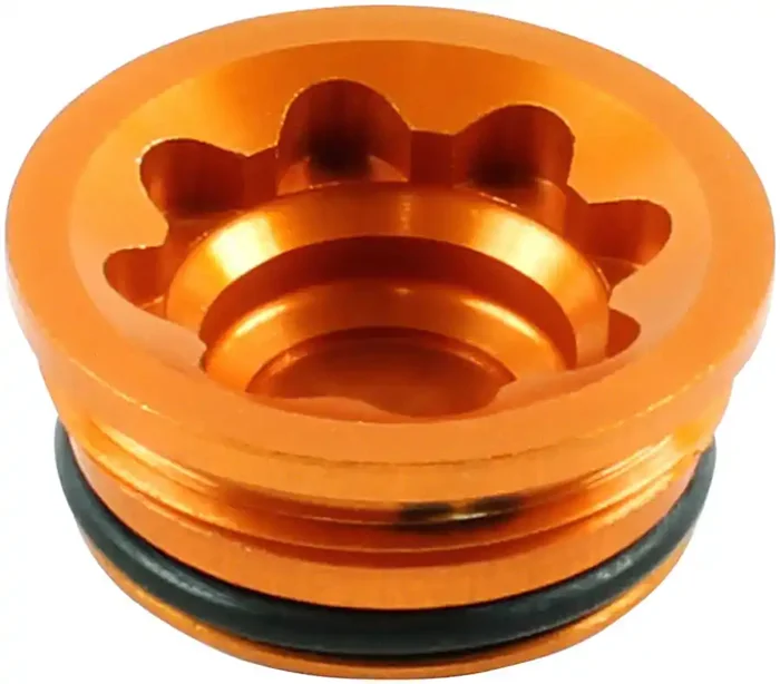 Hope V4 Large Bore Cap – Orange Aluminum, Gasket Rubber Ring Included