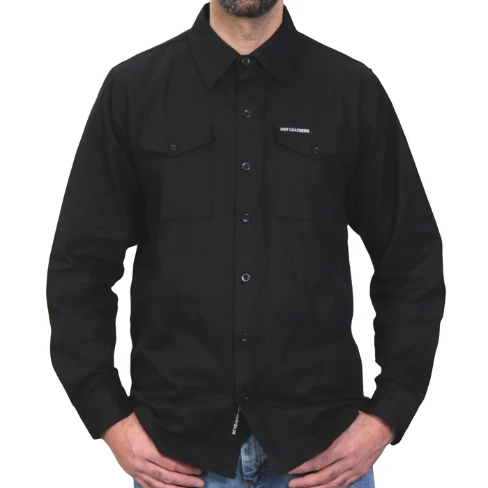 Hot Leathers FLM2024 Men’s ‘Solid Black’ Flannel Long Sleeve Shirt