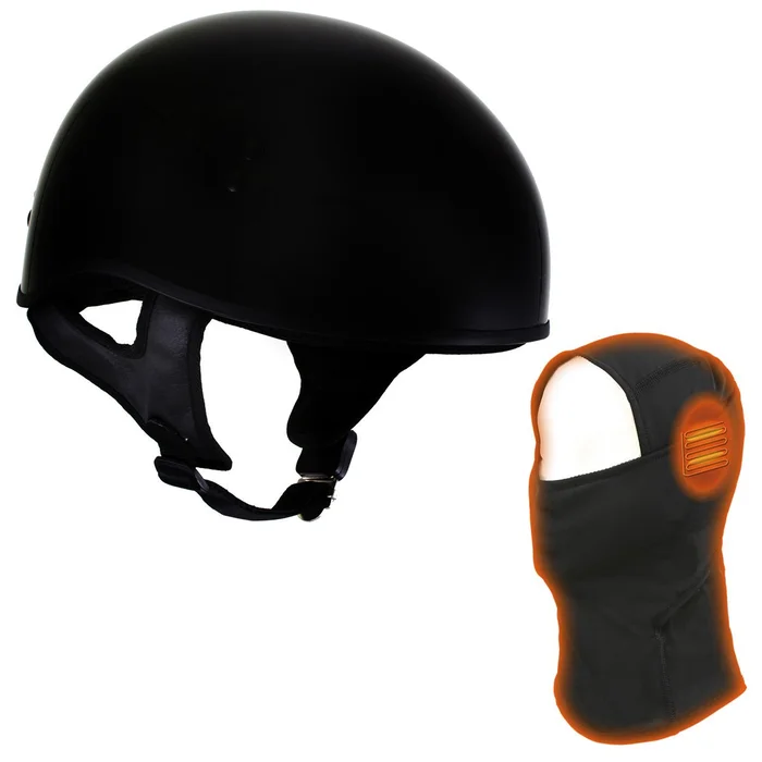 Hot Leathers T68 ‘The O.G.’ Gloss Black DOT Helmet with MP7922FMSET Heated Balaclava Bundle