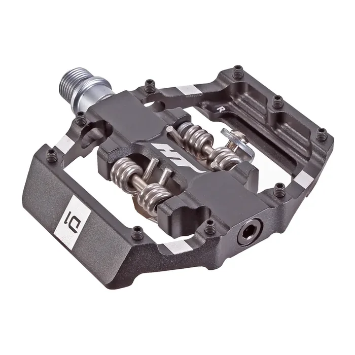 HT Pedals D1 Duo Platform+Clipless Pedals, CrMo – Black