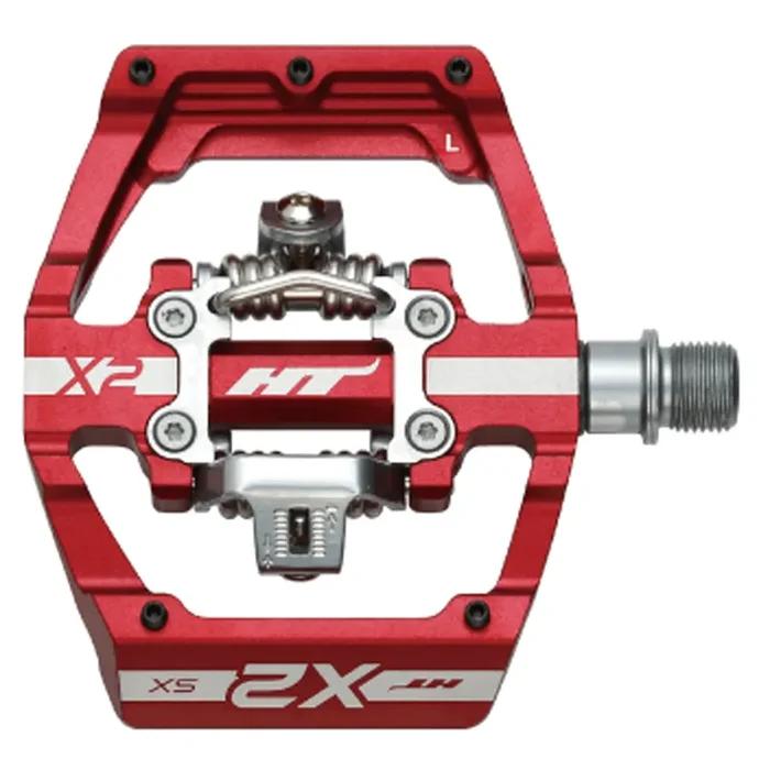HT Pedals X2-SX Clipless Platform Pedals, CrMo – Red
