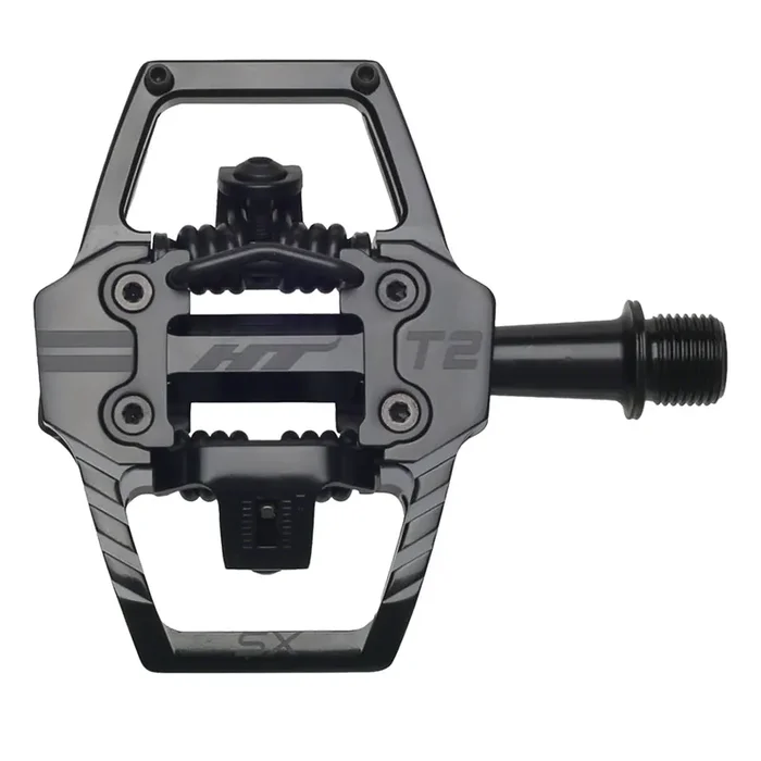 HT T2-SX BMX Dual Sided Clipless Platform Pedals 9/16″ Alloy Body Stealth Black