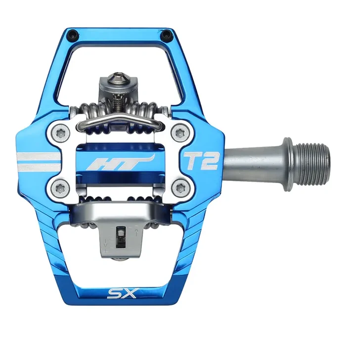 HT T2-SX BMX Dual Sided Clipless Platform Pedals 9/16″ Aluminum Body Royal Blue