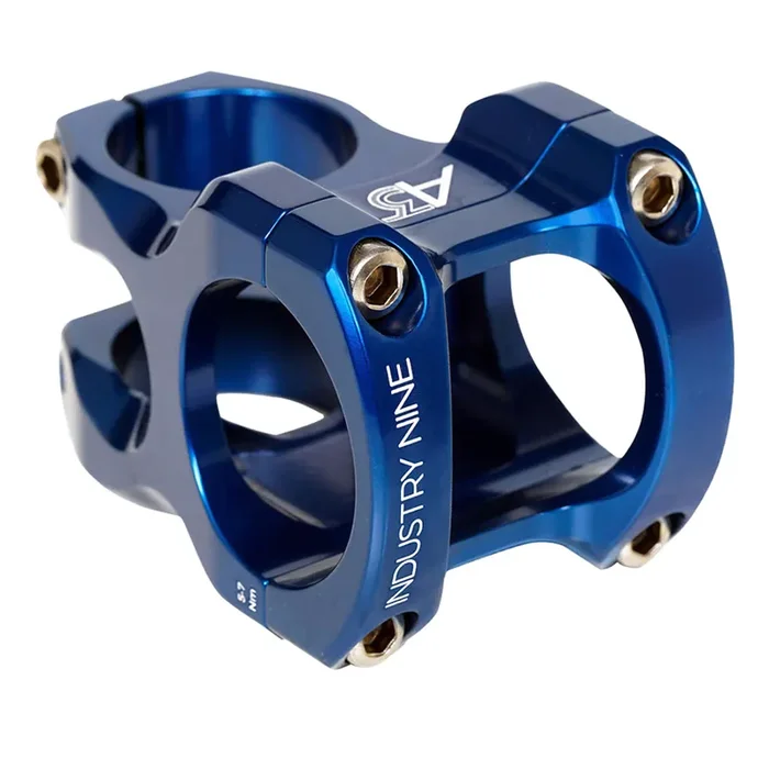Industry Nine A35 Stem – 32mm, 35mm Clamp, +/-5, 1 1/8″, Aluminum, Blue