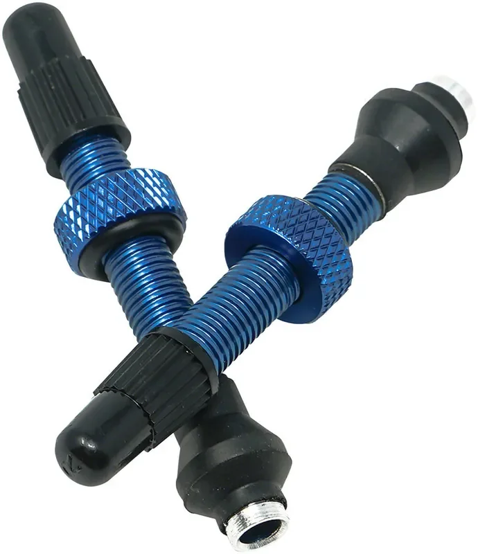 Industry Nine Tubeless Valves – 40mm, Blue, Pair Extended Clog Resistant Valve