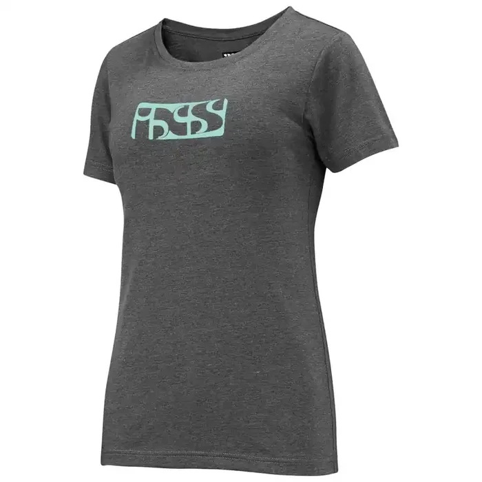 iXS Women‘s Brand Tee Graphite-Celeste 34 60% Polyester, 40% Cotton